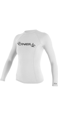2026 ONeill Frauen Basic Skins Long Sleeve Rash Tee 4340 - White