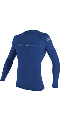 2026 ONeill Mens Basic Skins Long Sleeve Rash Guard 3342 - Pacific