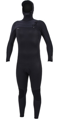 2025 ONeill Männer HyperFreak+ 4/3mm Brustreißverschluss Mit Kapuze Neoprenanzug 5346 - Black