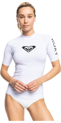 2026 Roxy Frauen Mit Ganzem Herzen Kurze Ärmel Rash Vest Erjwr03548 - Helles Weiß