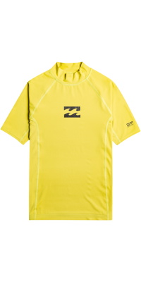 2026 Billabong Junior Waves All Day UV50 Short Sleeve Lycra Vest EBBWR00101 - Acid Green