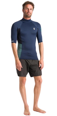 2026 C-Skins Männer NuWave X Short Sleeve Lycra Vest C-NLYSSMT - Bluestone / Black / Dark Sage