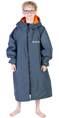2026 Dryrobe Junior Advance Long Sleeve Changing Robe V3KSLSDA - Dark Grey / Orange