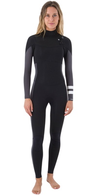 2026 Hurley Frauen Advant 4/3mm Brustreißverschluss Neoprenanzug WFS0013403 - Black