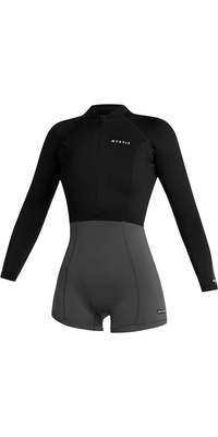 2025 Mystic Frauen Lunar Langarm 2mm Reißverschluss Vorne Shorty Neoprenanzug 35000.240112 - Black