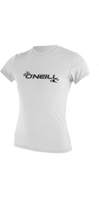 2026 ONeill Frauen Basic Skins Short Sleeve Rash Guard 3547 - White