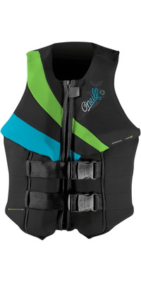O'Neill Frauen Sirene USCG Rettungsweste 4132 - Black / Dayglo / Türkis