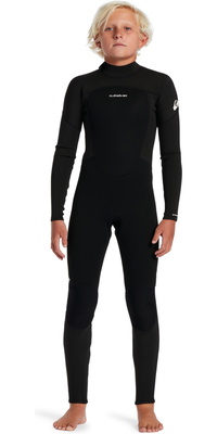 2026 Quiksilver Junior Prologue 3/2mm Rückenreißverschluss Flatlock Neoprenanzug EQBW103121 - Black