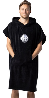 2026 Rip Curl Logo-Kapuzenhandtuch Wickelmantel / Poncho 00GMTO - Black