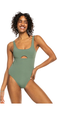 Roxy Pro The Double Line Einteiliger Badeanzug ERJX103588 - Agave Green