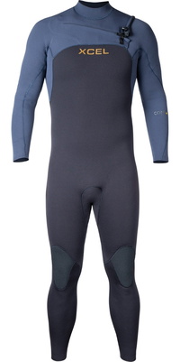 2026 Xcel Männer Comp + 4/3mm Brustreißverschluss Neoprenanzug MN43CPC4 - Black / Blue Nights