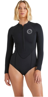 2026 Billabong Womens Salty Dayz Natural 2mm Front Zip Springsuit Wetsuit ABJW400132 - Black