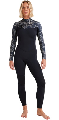 2026 Billabong Frauen Salty Dayz Natural 3/2mm Brustreißverschluss Neoprenanzug 24BW191505 - Black Pebble