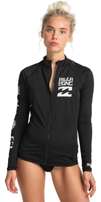 2026 Billabong Womens Surf Capsule Full Zip Rash Vest EBJWR03034 - Black