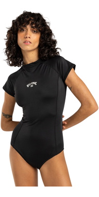 2026 Billabong Frauen Tropic UV50 Short Sleeve One Piece Swimsuit EBJX100101 - Black Pebble