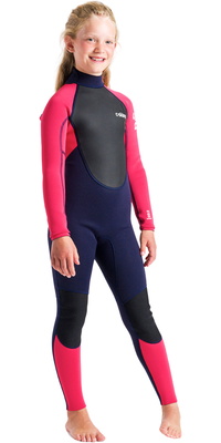 2026 C-Skins Junior Element 3/2mm Rï¿½ckenreiï¿½verschluss Neoprenanzug C-EL32STJ - Slate / Coral / Multi