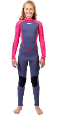 2026 Gul Junior Response Natur 3/2mm Flatlock RÃ¼ckenreiÃŸverschluss Neoprenanzug RE1322-BLPI - Blue / Pink