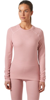 2025 Helly Hansen Frauen Lifa Merino Midweight Crew Base Layer 49378 - Pink Salt