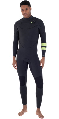 2026 Hurley Mens Plus 4/3mm Chest Zip Wetsuit MFS0012403 - Black / Lemon