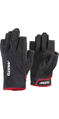 2026 Musto Essential Sailing Short Finger Gloves 2.0 86118 - Black
