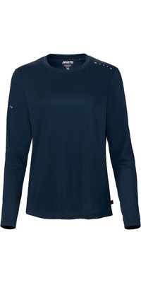 2026 Musto Womens Evo Crew Sunblock Long Sleeve T-Shirt 82445 - Navy
