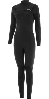 2026 Nyord Frauen Solu Yulex 3/2mm Brustreißverschluss Neoprenanzug SOLW32001 - Black