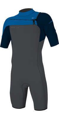 2025 O'Neill Junior Hammer 2mm Chest Zip Shorty Wetsuit 5413 - Graphite / Abyss / Ocean