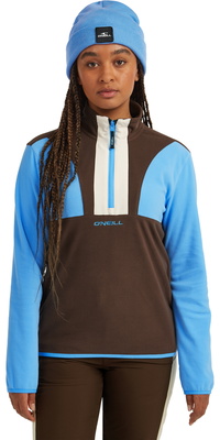 2025 O'Neill Frauen FWC'Cruz Triple Polartec Half-Zip Fleece 1350080 - Blue Poppy Colour Block