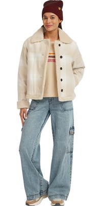 2025 O'Neill Frauen O'Riginals Fleece Gefütterte Jacke 1500144 - Beige Check