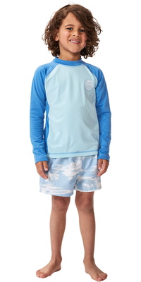 2026 Rip Curl Kinder Icons UV Brushed Long Sleeve Lycra Weste TNHTRV - Blue Gum