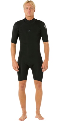 2026 Rip Curl M&auml;nner Dawn Patrol 2mm R&uuml;ckenrei&szlig;verschluss Shorty Neoprenanzug 11TMSP - Black