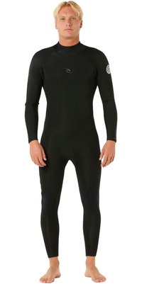 2026 Rip Curl Männer Dawn Patrol 4/3mm Rückenreißverschluss Neoprenanzug 16TMFS - Black