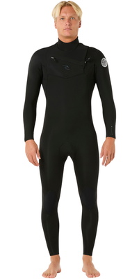 2026 Rip Curl Männer Dawn Patrol Pro 4/3mm Brustreißverschluss Neoprenanzug 16WMFS - Black