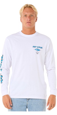 2026 Rip Curl Männer Fade Out Icon Long Sleeve Tee 0BQMTE - White
