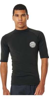 2025 Rip Curl Mens Icons UPF Brushed Short Sleeve Rash Vest 154MRV - Black