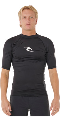2026 Rip Curl Männer Waves Perf Short Sleeve Lycra Vest 16MMRV - Black