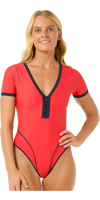 2025 Rip Curl Frauen Bomba Short Sleeve Cheeky Surf Anzug 0NOWSW - Red
