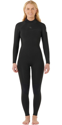 2026 Rip Curl Frauen Dawn Patrol 4/3mm Rückenreißverschluss Neoprenanzug 163WFS - Black