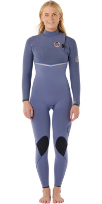 2026 Rip Curl Frauen E-Bomb 4/3mm Zip-frei Neoprenanzug 16LWFS - Grey Blue