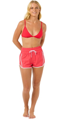 2025 Rip Curl Frauen High Waist Retro Volley 3 Boardshorts 01QWBO - Hibiscus Red