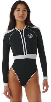 2026 Rip Curl Frauen G-Bomb 1.5mm Reißverschluss Vorne Frühlings-Neoprenanzug 13EWSP - Black / White
