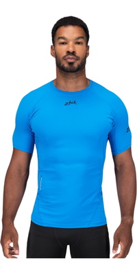 2026 Zhik Männer Eco Spandex LT Short Sleeve Baselayer Top DTP-0167-M-CYA - Cyan