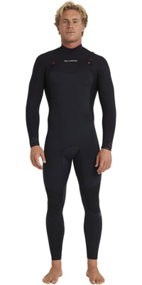 2026 Billabong Männer Revolution Natural 3/2mm Brustreißverschluss Neoprenanzug 24AW193511 - Black Red