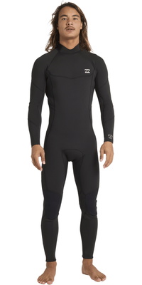 2026 Billabong Männer Absolute 3/2mm Flatlock Rückenreißverschluss Neoprenanzug 24AW211601 - Black