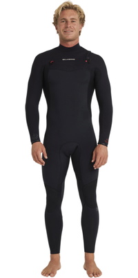 2026 Billabong M&auml;nner Revolution Natural 4/3mm Brustrei&szlig;verschluss Neoprenanzug 24AW193512 - Black Red