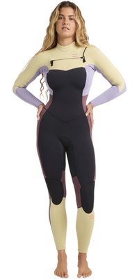 2026 Billabong Frauen Synergy Natural 4/3mm Brustreißverschluss Neoprenanzug 24BW193515 - Grey Violet