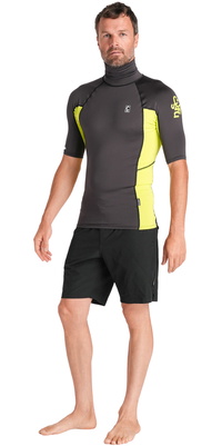 2026 C-Skins Männer Nuwave Rash X Kurzarm-Weste C-NLYSSMT  Anthrazit / Lime