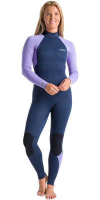 2026 C-Skins Frauen Surflite 3/2mm R&uuml;ckenrei&szlig;verschluss Neoprenanzug C-SL32WBZ - Bluestone / Lilac / White