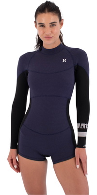 2026 Hurley Frauen Air 2mm Rückenreißverschluss Mid Shorty Frühlingsanzug WSS0014212 - Vintage Iris