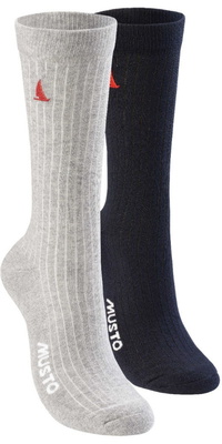 2026 Musto Essential 2er-Pack Socken 86064  Grau Meliert / True Navy